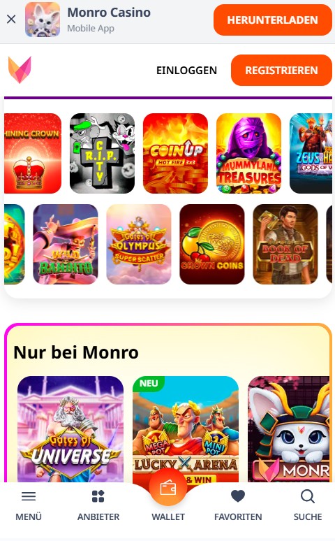 Monro Casino Mobile App